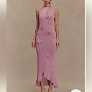 Meshki Celestino Floral Metallic Knit Maxi Dress